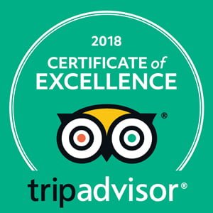 TripAdvisor Certificate of Excellence 2018